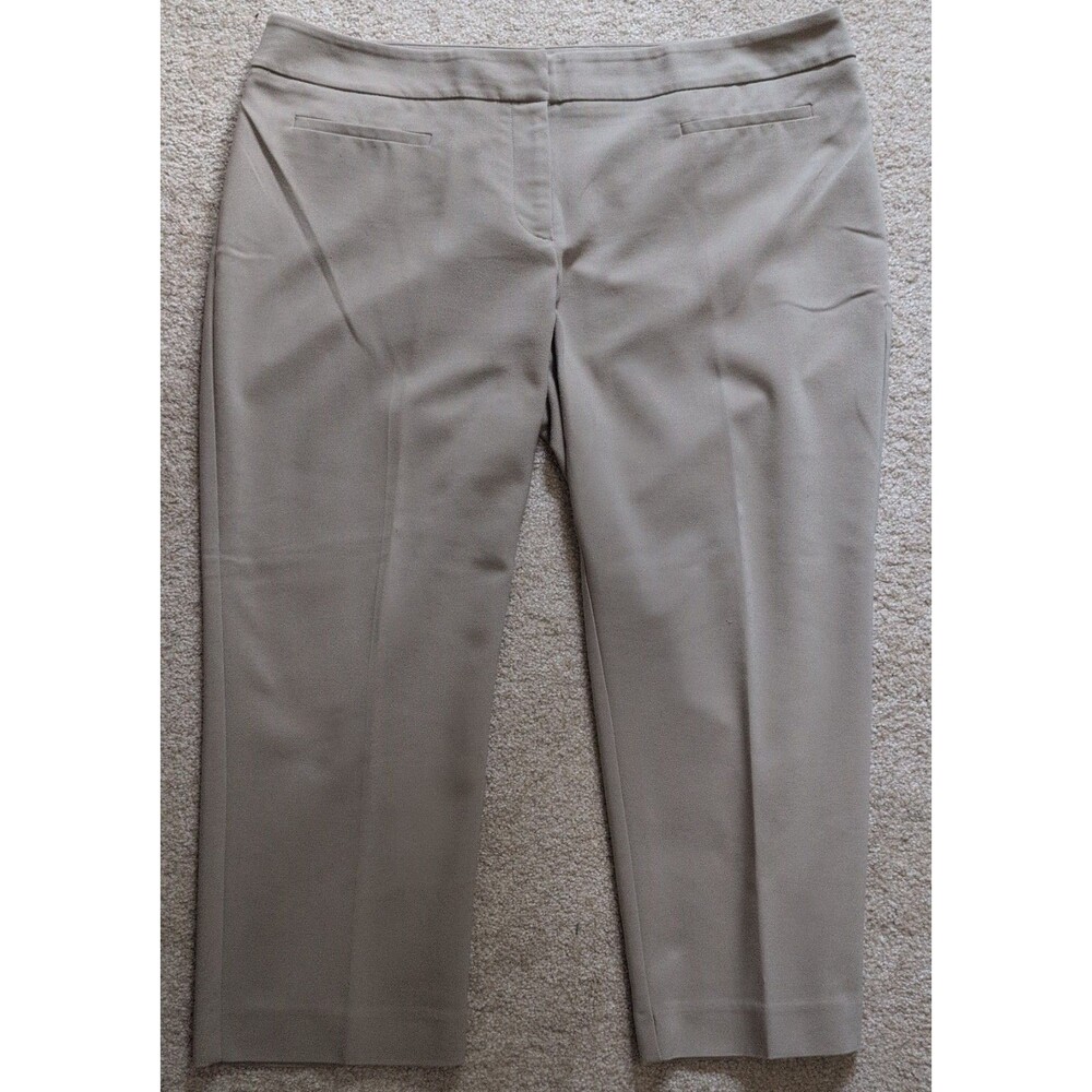 APT 9 Essentials Womens Tan Beige Capri Length Stretch Career Pants Size 14 Zip